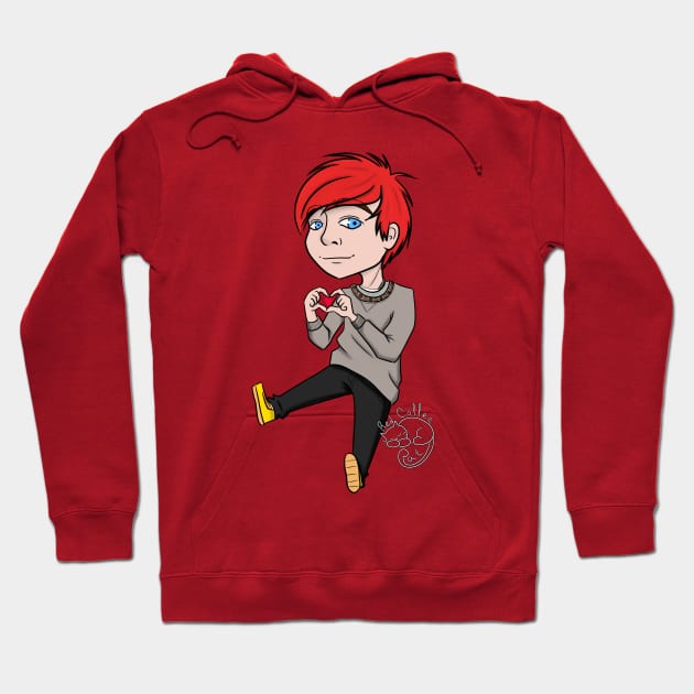 Awsten Knight - Black Lineart Hoodie by The Red Coffee Cat